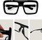 4E's Novelty Black Oversized Thick Glasses – Non-Prescription Clear Lens Square Frame, Fake Huge Nerd Eyewear for Adults & Kids, Vector Velma Costume, Halloween, Cosplay & Retro Fashion Accessories